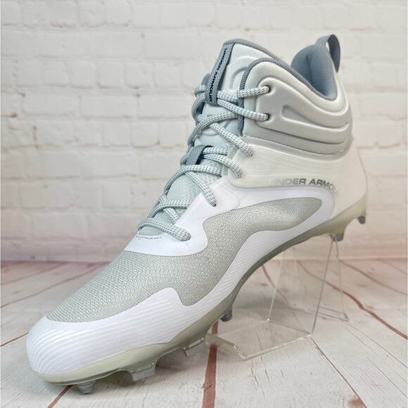 Under Armour Command MC Mid White Lacrosse Cleats Mens Size 13 (3025639-100) - Picture 3 of 10